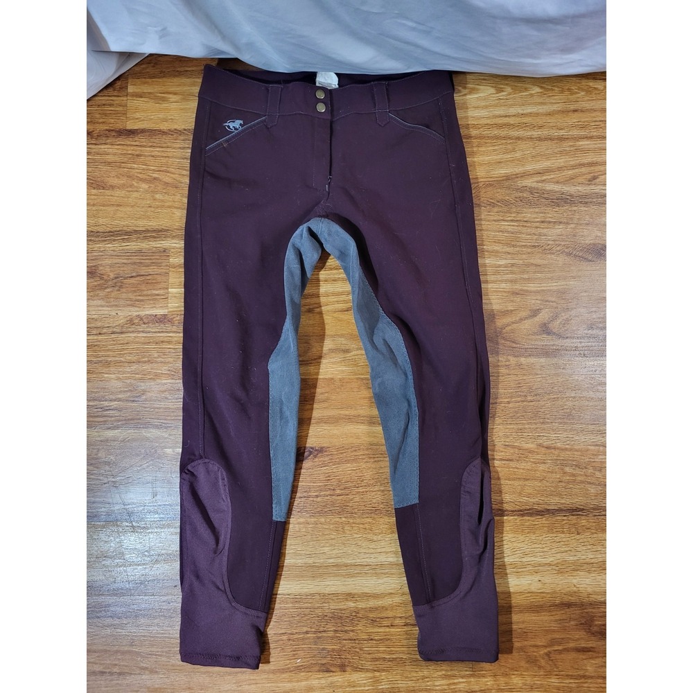 Piper Smartpak Women's 30R Full Seat Burgany Equestrian Breeches Riding Pants